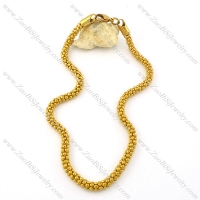 6mm stainless steel corn chain necklace in gold plating -n000362