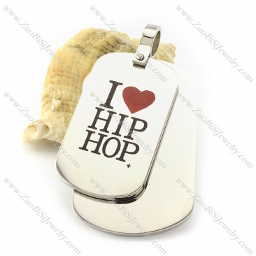 hot welcome personalized dog tags with I LOVE HIP HOP -p001223