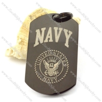Hot Selling 316L Steel dog tag pendant with black plated -p001221