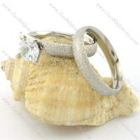 Practical abrasive blasting stainless steel wedding rings -r001097