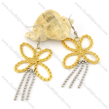 2 tones special stainless steel butterfly earrings for elegant ladies -e000644