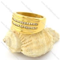 Attractive Gold Cover 316L Stainless Steel wedding rings -r001127