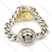 rould skull head link chain bracelet -b001474