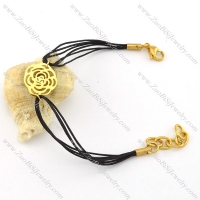 fashion steel bracelet with lace rope for lady -b001513