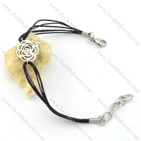fashion steel bracelet with lace rope for lady -b001512