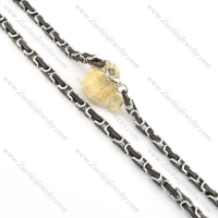 570*7mm black and silver necklace chain n000516