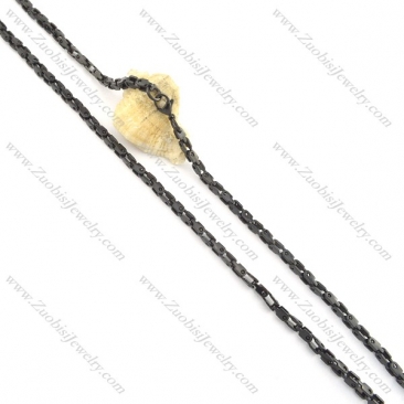 4mm black plated chain necklace n000515