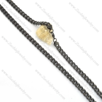 8mm black plated flat chain necklace n000510