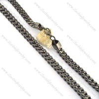 10mm wide black plated square chain necklace n000509