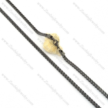 610 x 4.5mm black plated square chain necklalce n000506