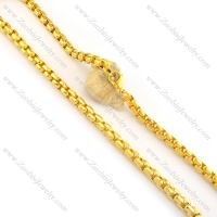 8mm wide shiny gold plating pearl chain necklace n000502
