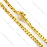 11.5mm gold stainless steel flat chain necklace n000501