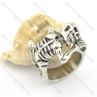 human skeleton round ring in 316L stainless steel r001310