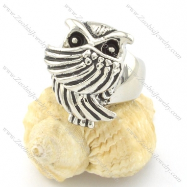 cute owl ring for ladies in stainless steel r001308