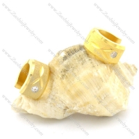 7mm thick gold plating unique cutting earring e000773