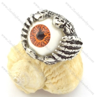 Orange Round Eyeball Skull Ring r001302