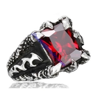 big square faceted clear red zircon casting ring JR350284