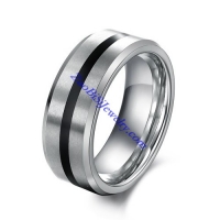 tungsten rings for men with 1 black in the middle JR490001