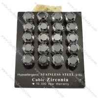 10mm round black diamond earrings for cool ladies -e000634