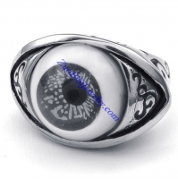 evil eye jewelry as ring in grey tone for mens -JR350274
