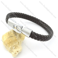Black Braided Leather Bracelets with Clasp b001628