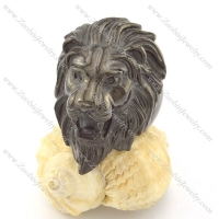 black plated casting lion ring r001214