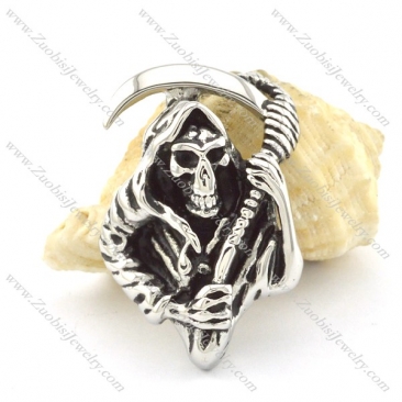 the King of Terrors pendant for biker in stainless steel metal p001493