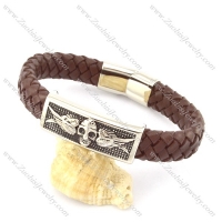 genuine leather bracelet in stainless steel b001941