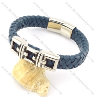genuine leather bracelet in stainless steel b001906