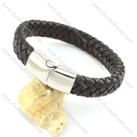 genuine leather bracelet in stainless steel b001895