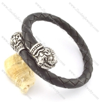 genuine leather bracelet in stainless steel b001872
