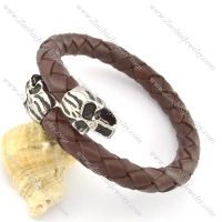 genuine leather bracelet in stainless steel b001870