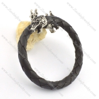 genuine leather bracelet in stainless steel b001864