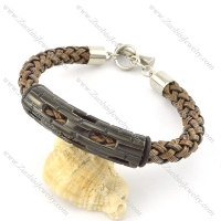 braided leather bracelet with OT buckle b001856