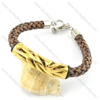 braided leather bracelet with OT buckle b001853