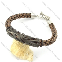 braided leather bracelet with OT buckle b001852