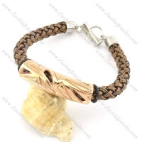 braided leather bracelet with OT buckle b001850
