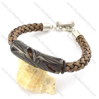 braided leather bracelet with OT buckle b001848