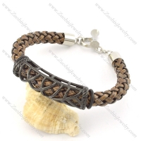 braided leather bracelet with OT buckle b001840