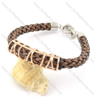 braided leather bracelet with OT buckle b001838