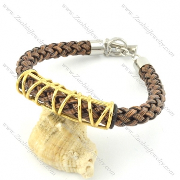 braided leather bracelet with OT buckle b001837