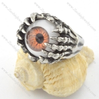 unique ghost claw ring with orange evil eye ball r001198