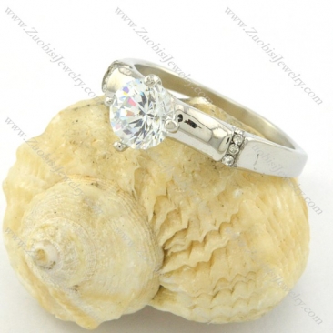 clear zircon wedding rings in 316l stainless steel r001194