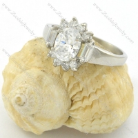CZ flower wedding rings in 316l stainless steel r001185