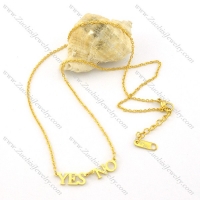 Gold Plating NO and YES charm necklace n000473