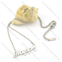 stainless steel HAPPY pendant necklace n000464
