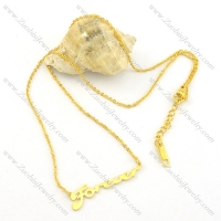 yellow gold plating FOREVER pendant necklaces n000461