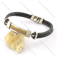 rubber bracelet with stainless steel parts b001728