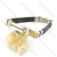 rubber bracelet with stainless steel parts b001727