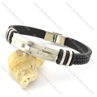 rubber bracelet with stainless steel parts b001724